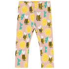 Younger Girls Pink Bee's & Floral Leggings, 1, hi-res